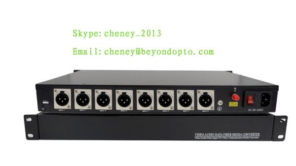 Quality 8 channels banlanced audio XLR over fiber for sale