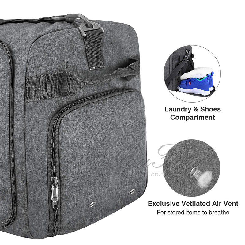 Foldable Travel Duffel Bags , Mens Weekend Travel Bag With Shoe Compartment