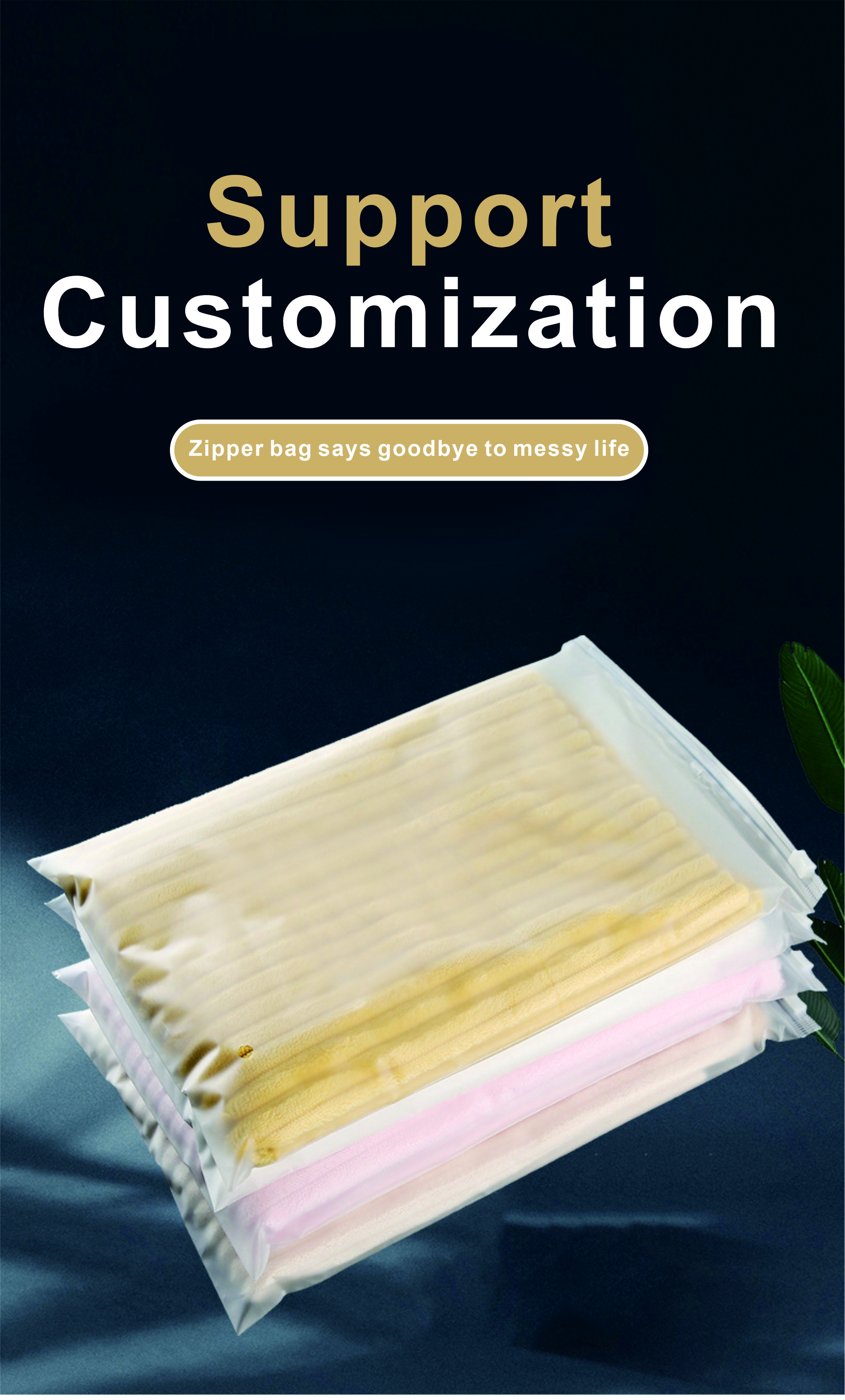 LDPE CPE/EVA/PVC Eco-friendly Zip Lock Clothing Plastic Zipper Bag with Venting Hole