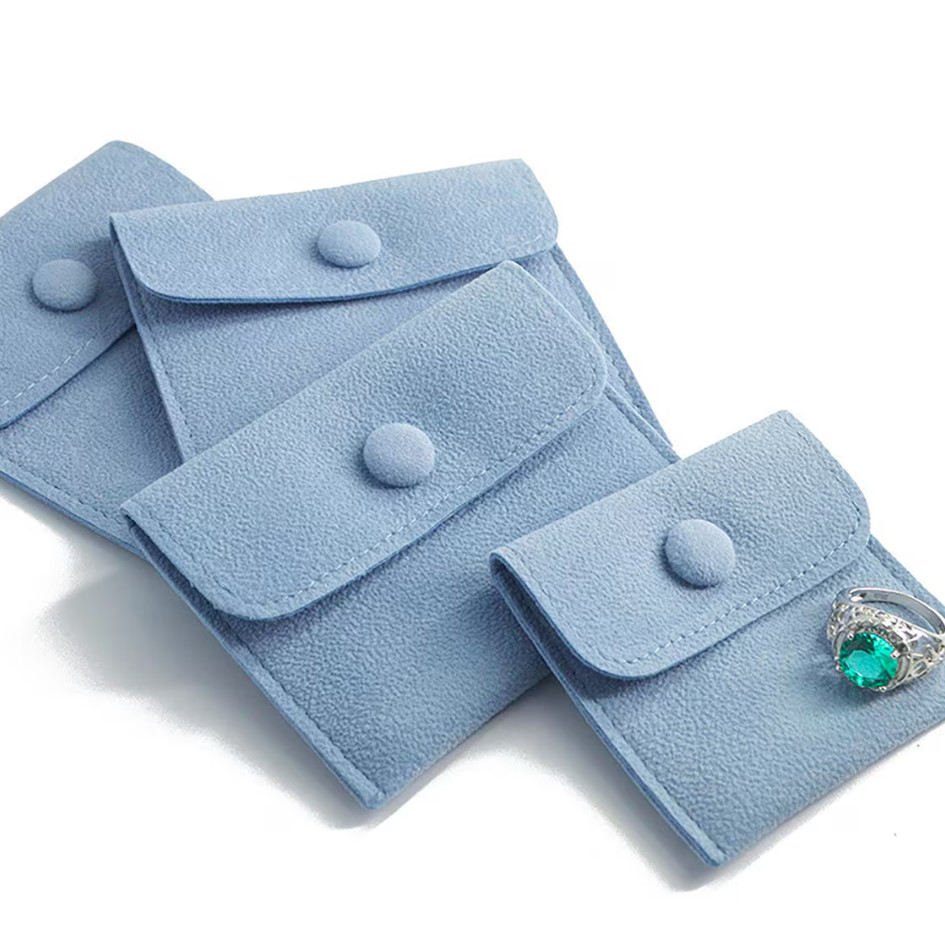 Velvet Microfiber Suede Jewelry Pouch Bags For Necklaces Rings Bracelets