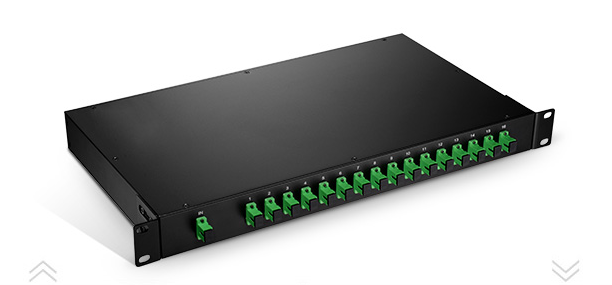 PLC Fiber Optic Spliter 1x16 1U 19" Rack Mount SC/APC Singlemode For FTTH 3