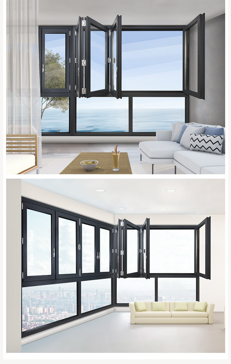 EPDM Waterproof Folding Window Doors Exterior Balcony