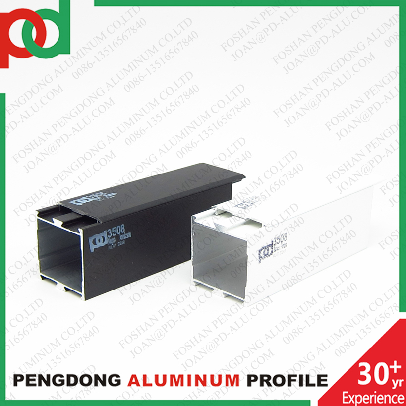 Black Anodized Profiles Aluminio For Windows And Doors Serie 35