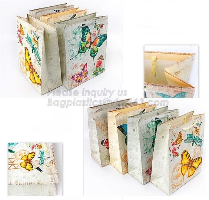 Custom Printed Accept Wholesale Stock White Brown Kraft Paper Shopping Bag With Handle No Minimum, carrier handle bags