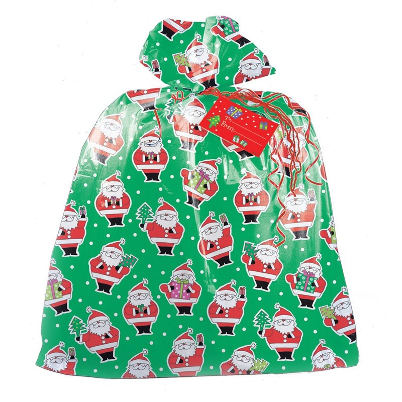 Eco Friendly Large Plastic Christmas Gift Bags With White Snowflake Print