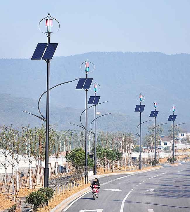 Industrial Safety Hybrid Solar Wind Power Generation System Wind Turbine Generator Vertical Axis
