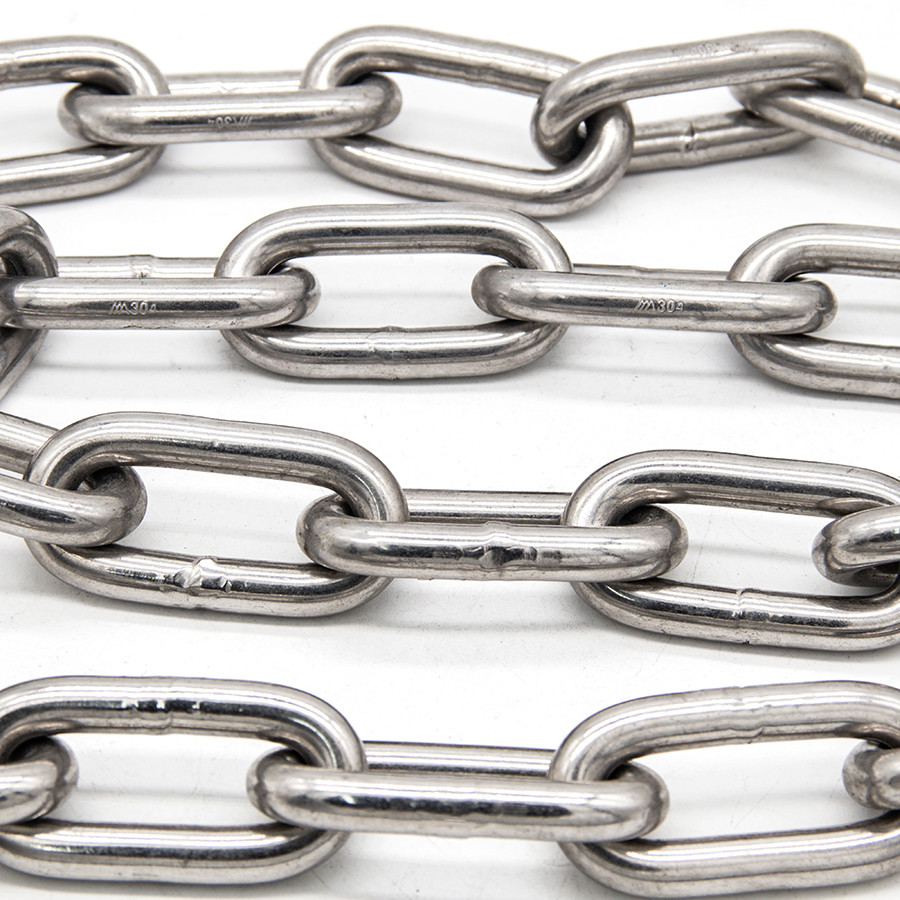304 / 316 Stainless Steel Oval Link Chain / Ss Chain durability