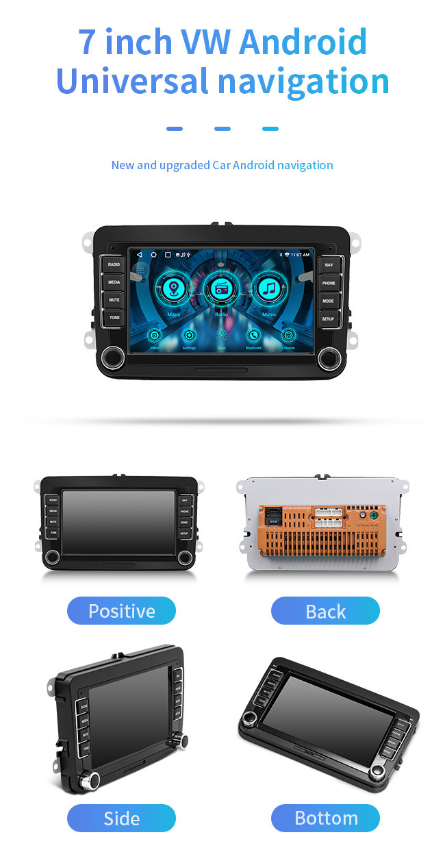 VW 7 Inch Universal GPS Navigation Android Auto 1080P Video Carplay