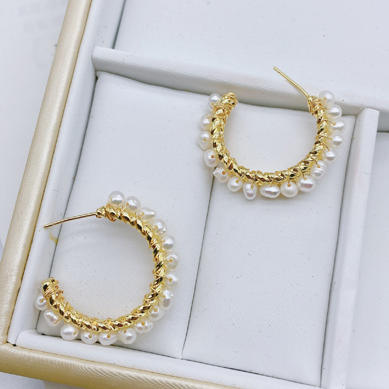 Luxury Baroque Bride Earring For Women Euramerican Palace Vintage Pop Pearl Earrings Natural Baroque Pearl Earring Set