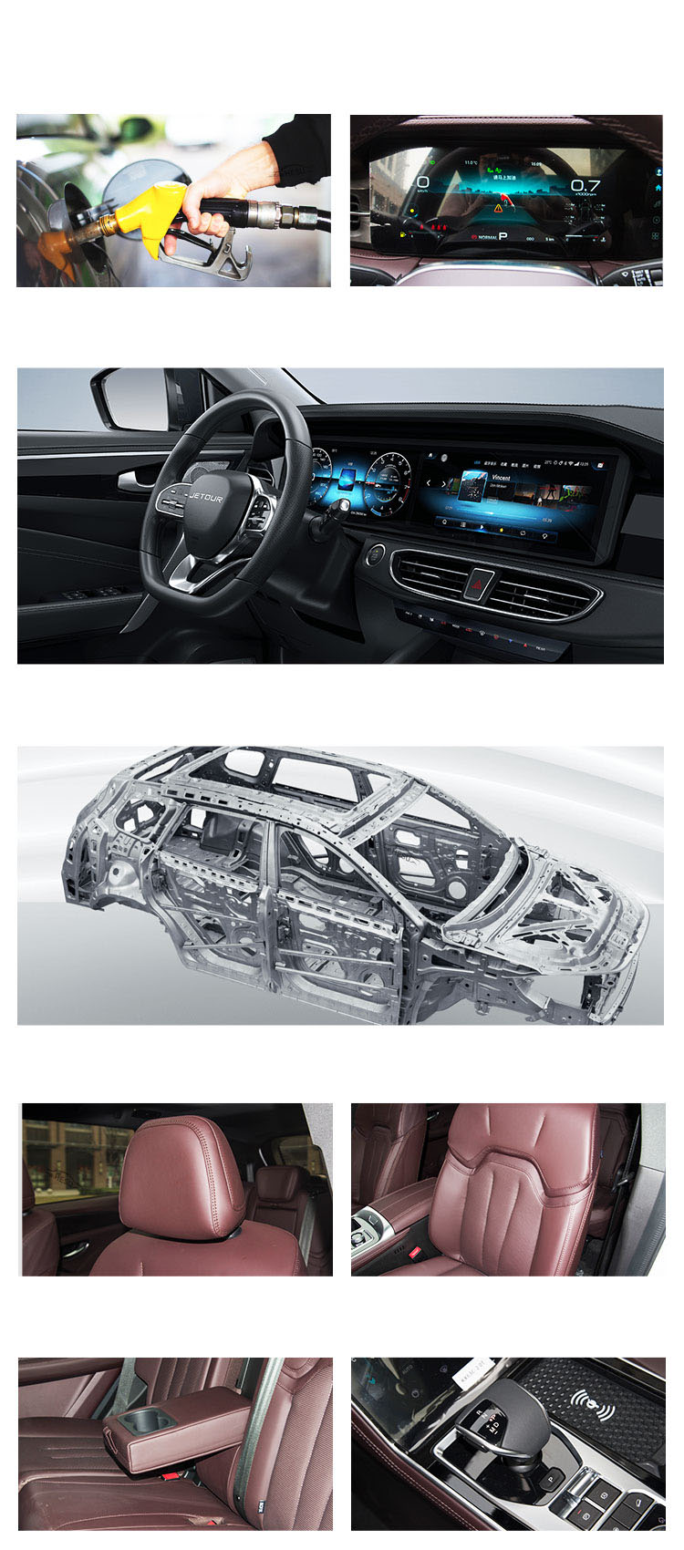 Jetour X90 Plus Petrol Cars and Front drum Rear drum Brake System with Max Speed 180 Km/h
