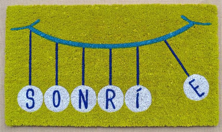 Coco fiber animal printed door mat with PVC backing