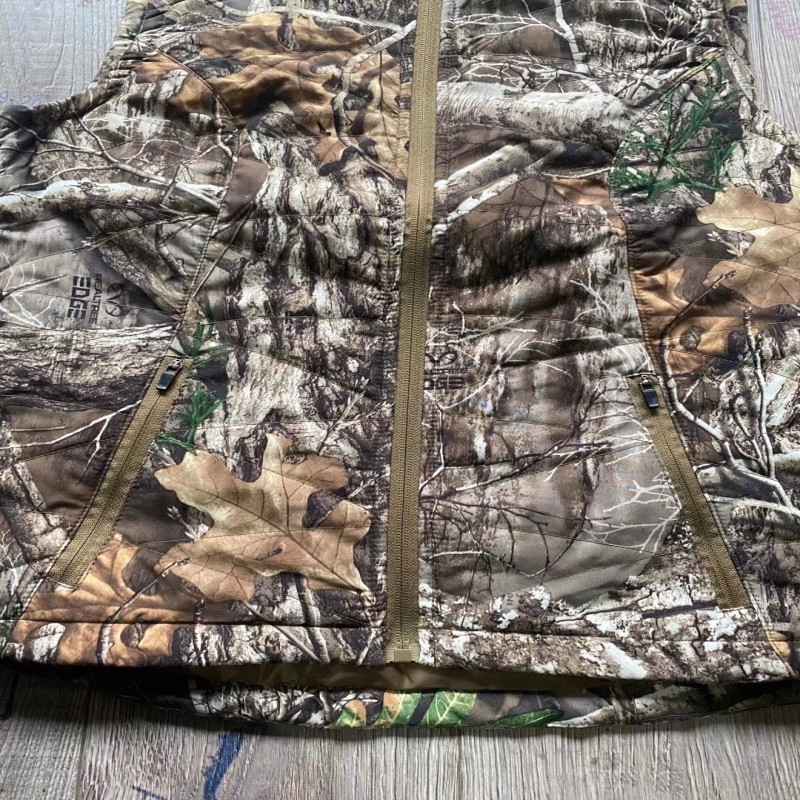 High Collar Camo Print Utility Gilet Vest With Thermo Reflective Lining
