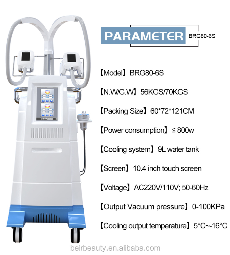 Multifunctional Vacuum Cavitation System With 4 Cryo Handles RF Fat Burning Machine