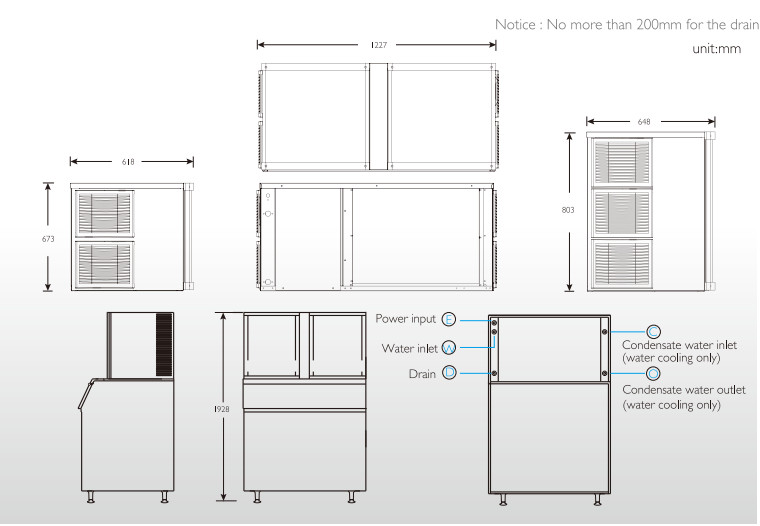 Fresh Meat Shop Automatic Ice Machine Sterilization Rate High Capacity Commercial