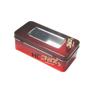 premium rectangular gift tin box with window for watch