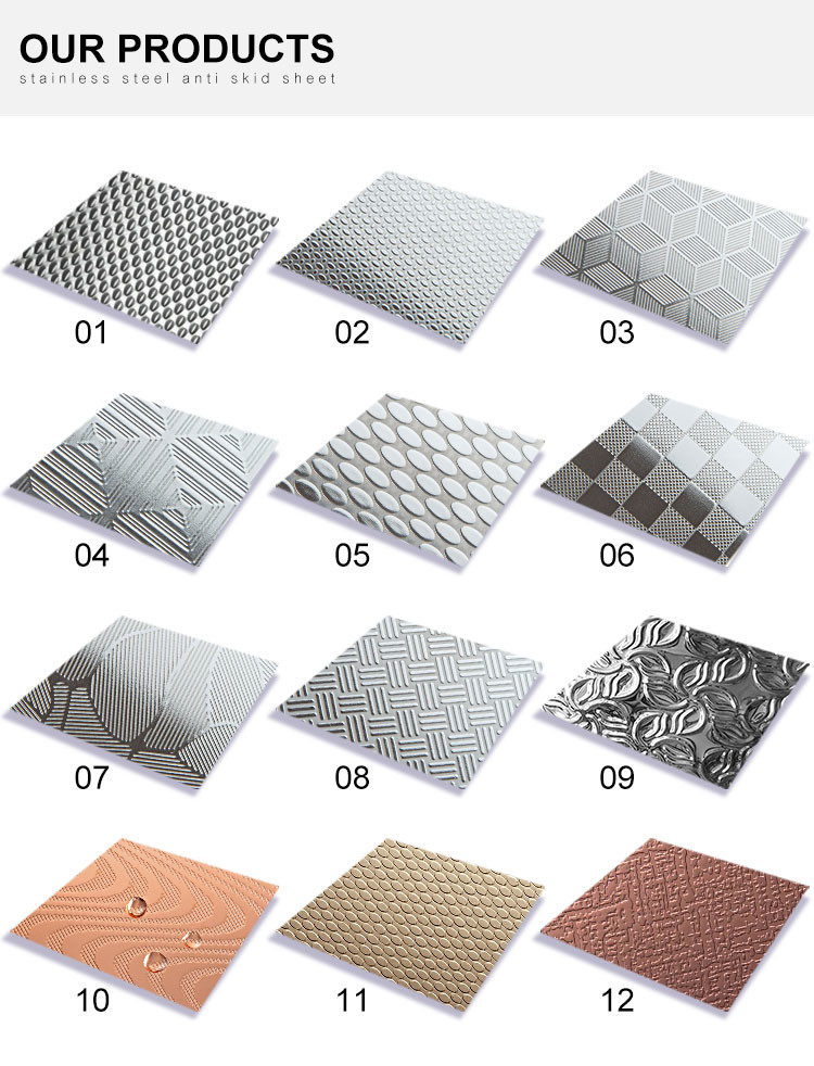 Square Pattern 304 316 Embossed Stainless Steel Sheet 2mm Stainless Steel Plate AISI