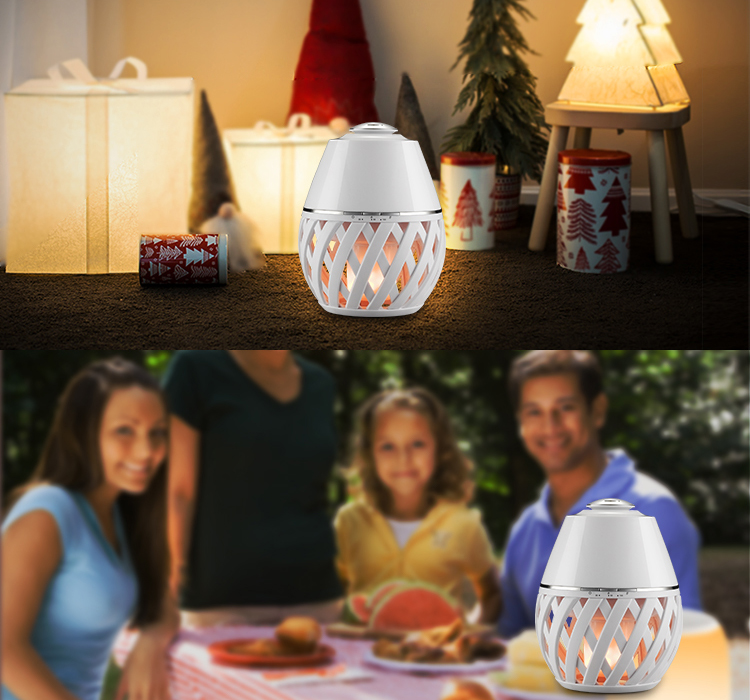 Flame Lamp Portable Ceramic Ultrasonic Essential Oil Diffuser