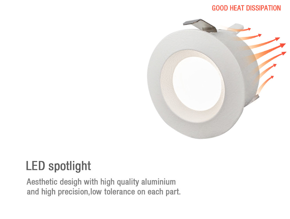 220V-240V 1W Ceiling Recessed Spot Light Aluminum COB Durable