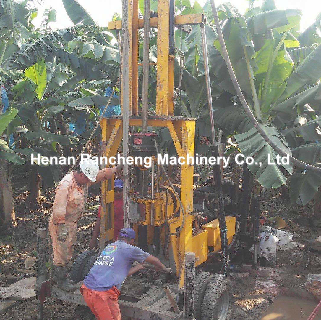Wheeled Borehole Drilling Machine 51HP Diesel Engine Borehole Drilling Rig 1600kg