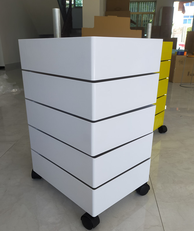 5 Drawer Mobile Plastic Wooden File Cabinet 71*31.5*10.4cm
