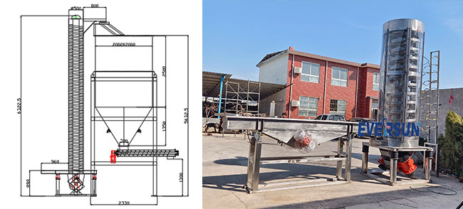 Vertical Vibration Elevator Spiral Vertical Elevating Feeder For Cooling And Drying