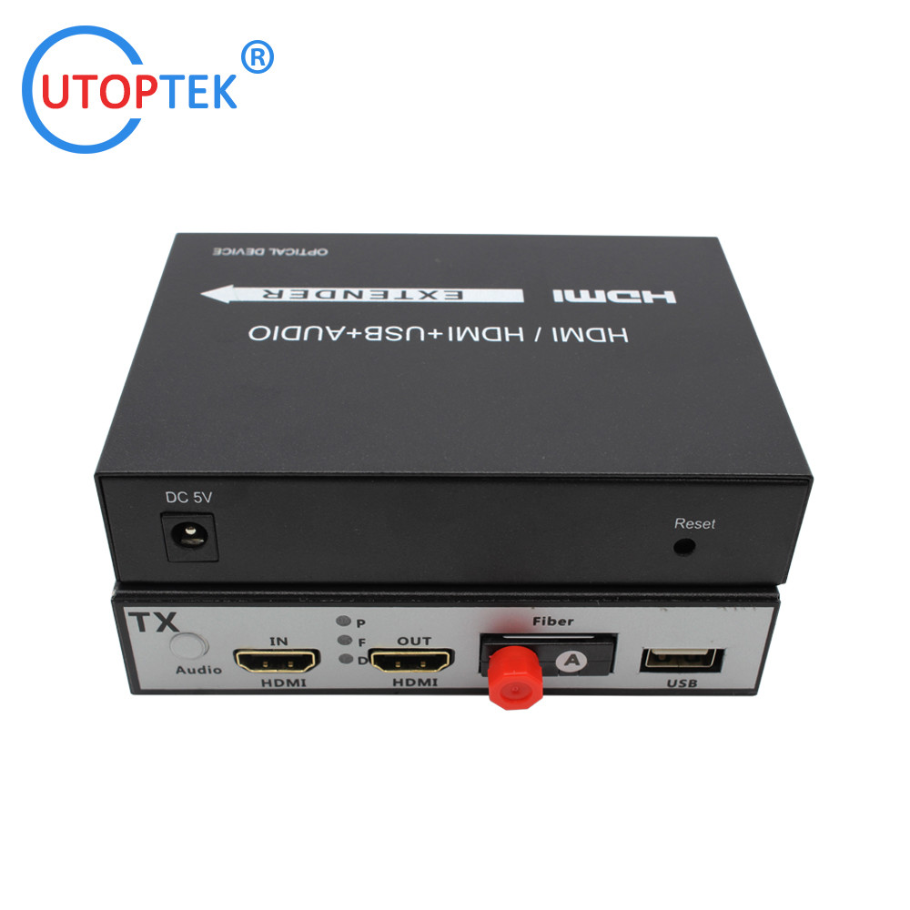 compressed HDMI Video+Audio+USB KVM over fiber optical extender HDMI fiber optical media converter