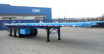 CIMC Hot Sale 3 Axle made by high quality iron 40ft Container Chassis Car Trailers Flat Bed Container Flatbed Semi Trailer
