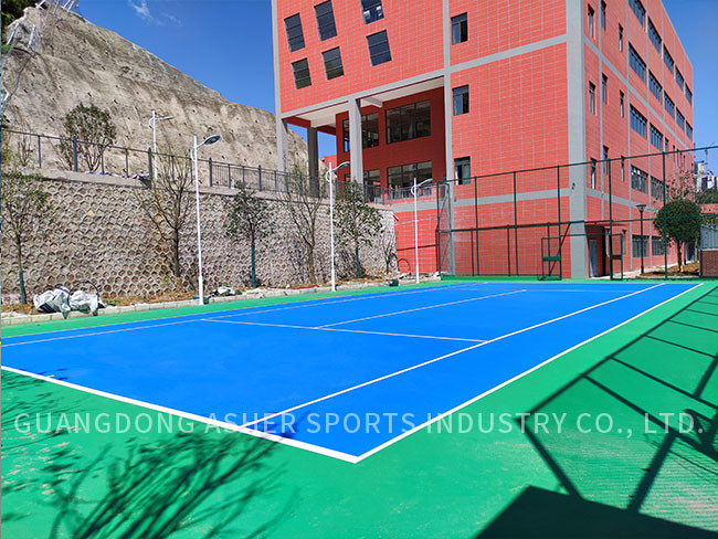 Smooth surface SPU Flooring Material 3mm Thickness Tennis Court Use