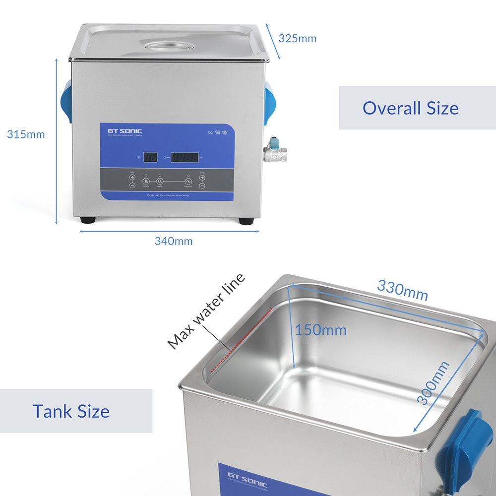 LED Display Heated Ultrasonic Cleaner 300W With Mechanical Control Timer And Heater