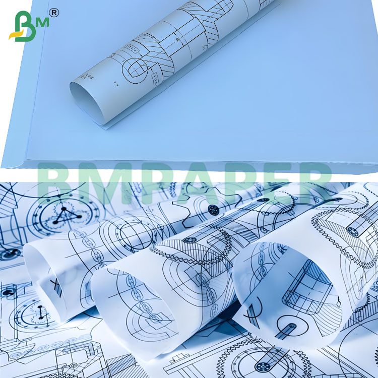 20lb Engineering High Precision Double Side Blue Plotter Paper Rolls