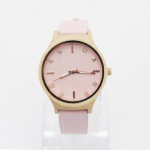 Buy cheap Modern Pink Minimalist Leather Watch For Women 3-10 ATM Water Resistant product