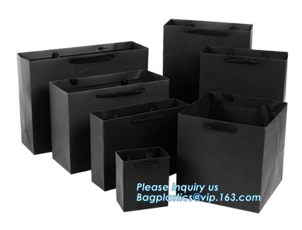 Custom Printed Accept Wholesale Stock White Brown Kraft Paper Shopping Bag With Handle No Minimum, carrier handle bags
