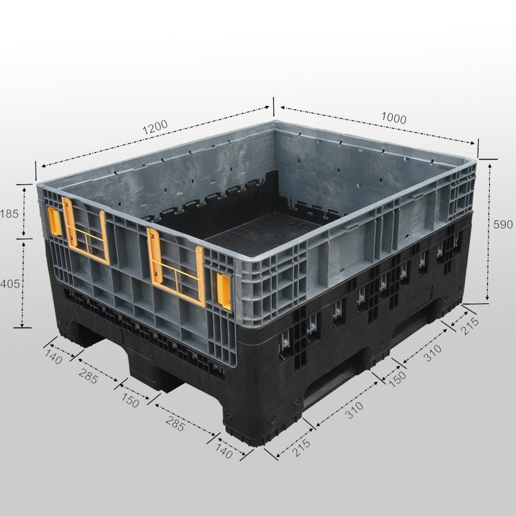 Warehouse Storage Containers Foldable Container Heavy Duty HDPE ( Common & Virgin Material Available) with Wheels and Handle 1T