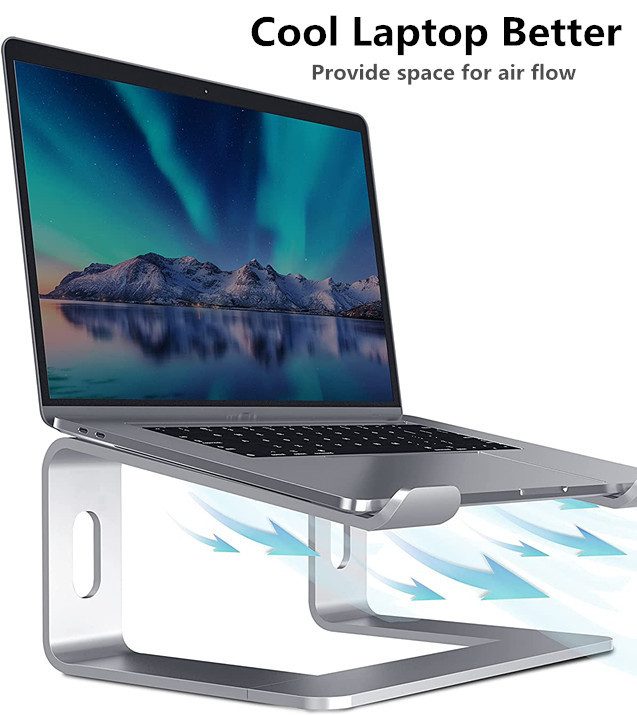 Ergonomic 6061 Aluminum Notebook Stand Mill Finish Anodized