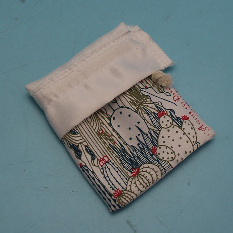 Gift Mini Cotton Drawstring Bags , 10 X 15cm Custom Cotton Drawstring Bags