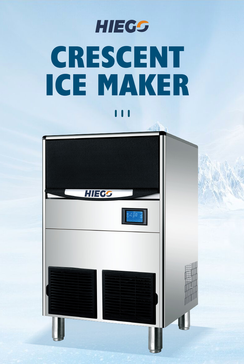 150lb Crescent Ice Machine Ice , Cube Commercial Ice Maker With Bin 70lb