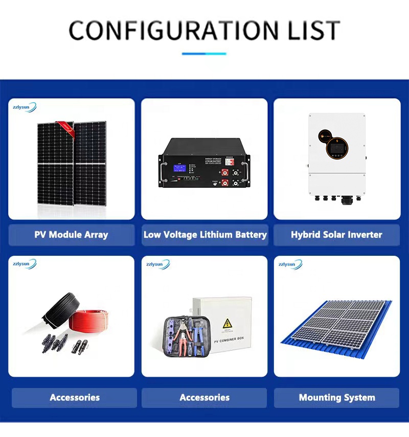 Home Use Solar Panel Hybrid System 10KW With Lithium Ion Batteries