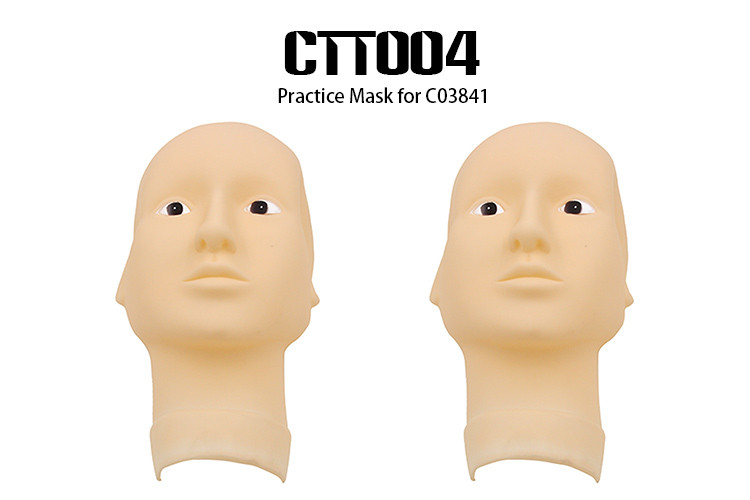 OEM / ODM Skin color 3D Rubber Permanent Makeup Practice Head Mask With Open Eyes