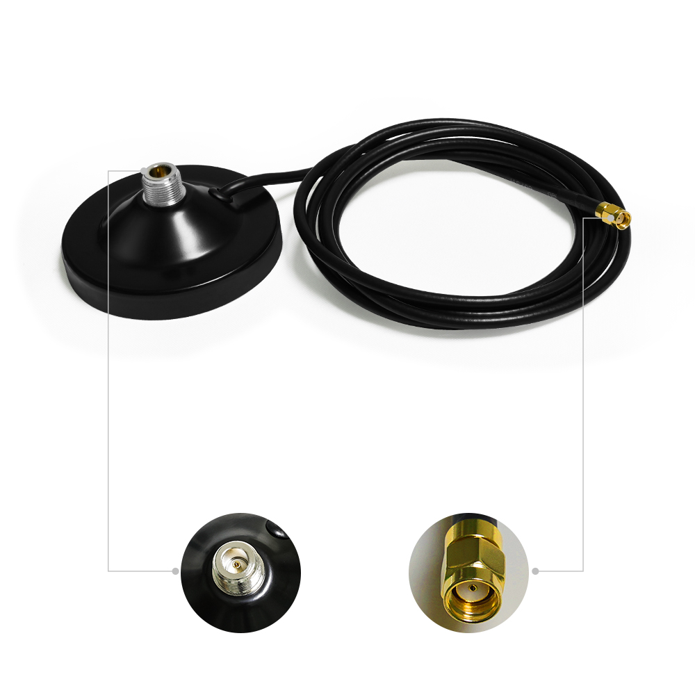 Indoor Stand Using Portable Base Fiberglass Antenna Magnetic Base with RG58 Cable