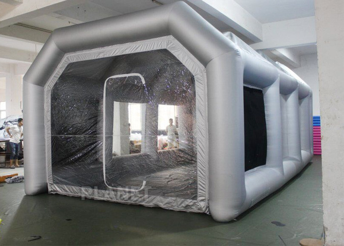 8m Oxford Cloth Inflatable Spray Booth With 4 Filters For Car Washing / Painting