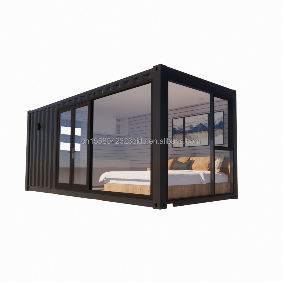 50/75/100mm Wave Sandwich Panel Wall Modern 20ft EU Prefabricated Container houses Wooden House Independent Garden Apartment for Hotel