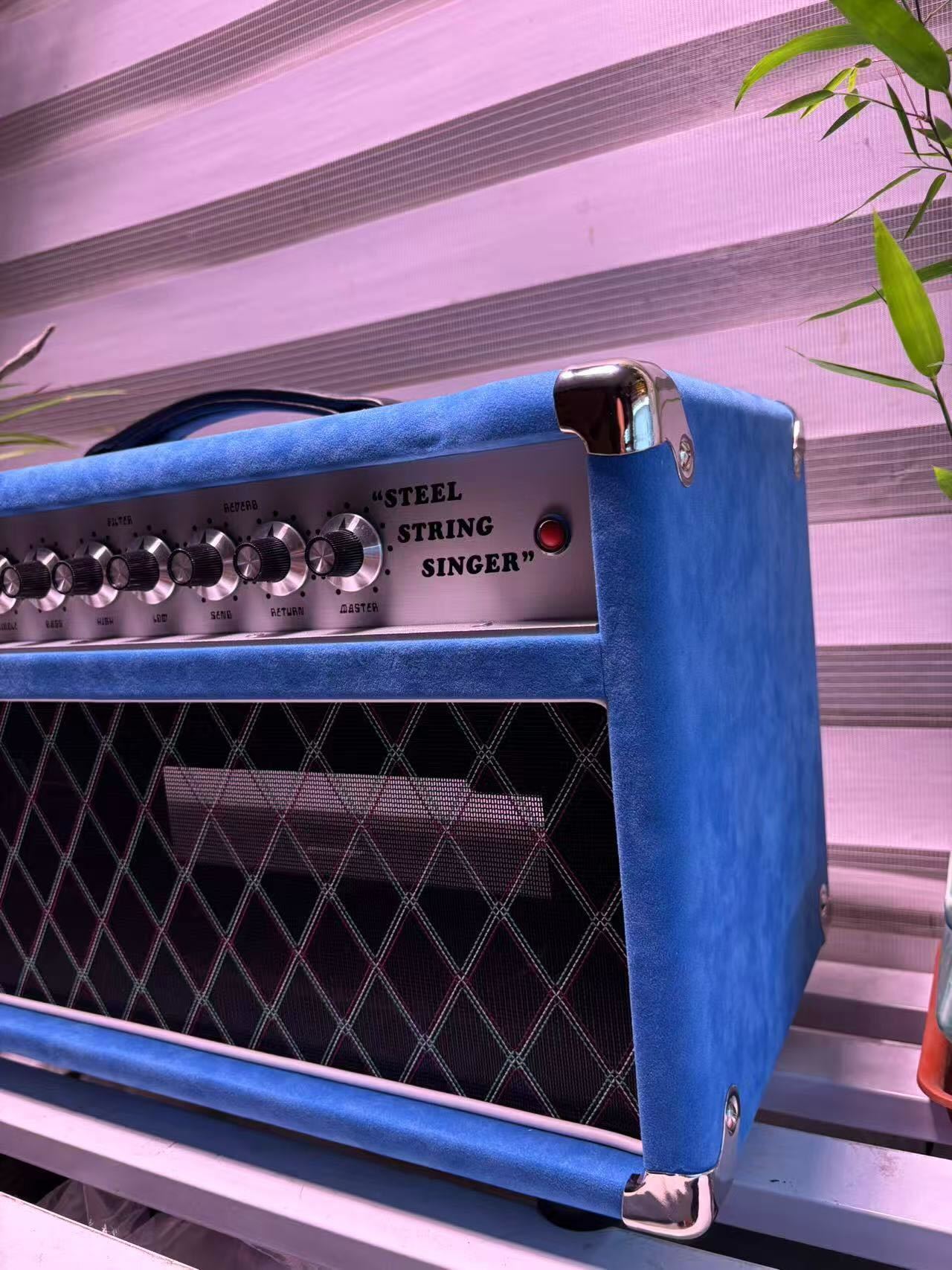 Custom Dumble CLONE Steel String Singer Head 20W 50W 100W with Suede Brown Color, Grand Amplifier SSS Model