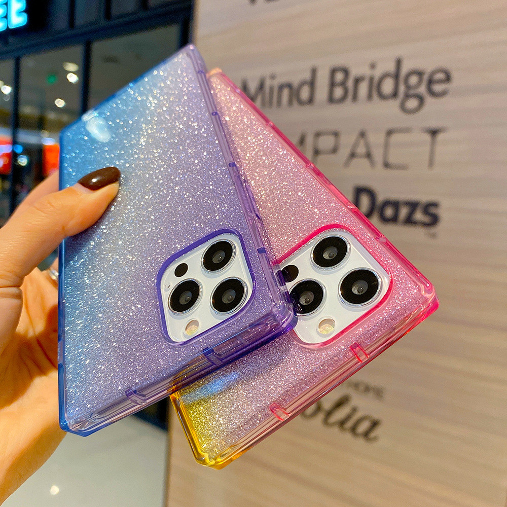 Gradient Color Shockproof Phone Cases L Square Shape Anti Fall For Iphone 11