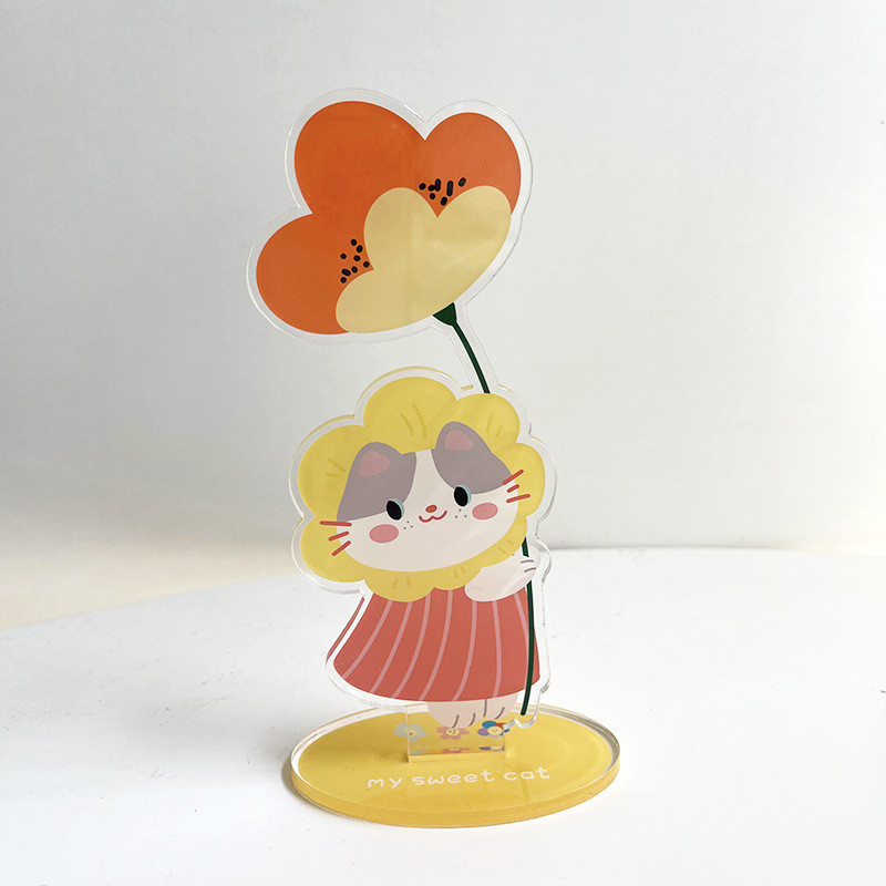 Custom Cute And Clear Acrylic Desktop Stand With UV Printing As Photo Frame And Acrylic Note Holder