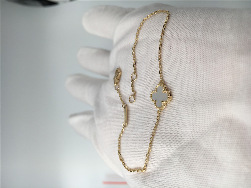 Van Cleef Arpels Sweet Alhambra bracelet 18k yellow gold with white mother-of-pearl