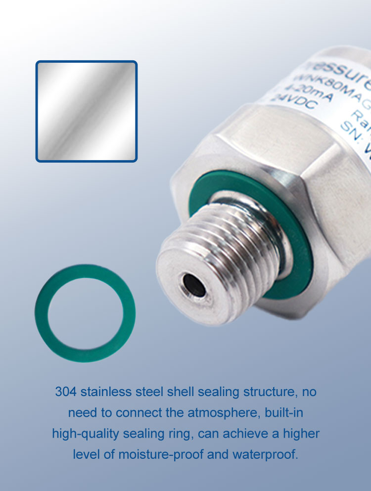 Compact Air Pressure Transmitter 4-20mA For Liquid Gas Steam