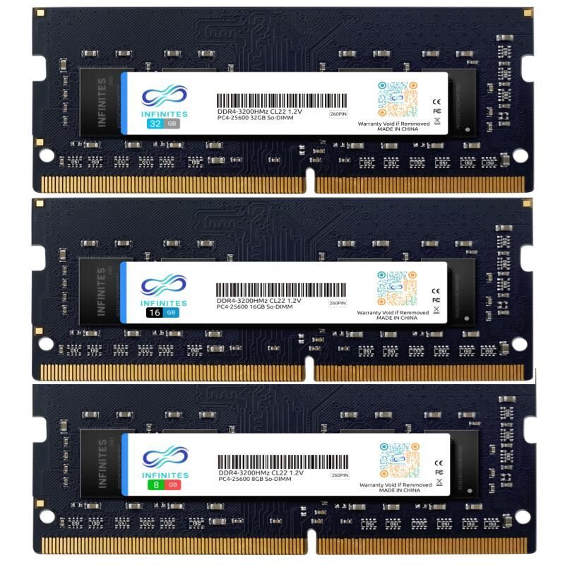 DDR4 260pin 16GB 3200MHz SODIMM PC-25600 1.2V Non Ecc Gen 4 Memory Consumer Garde Memory Module