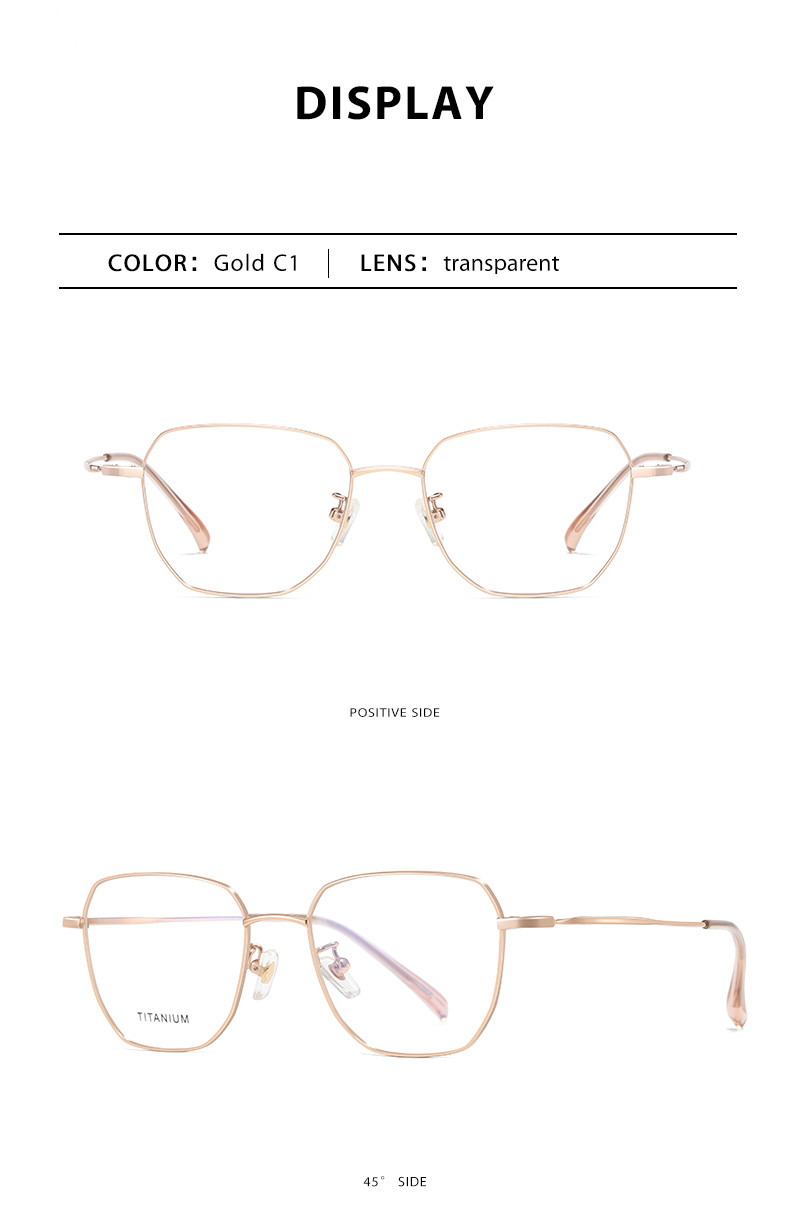Business Bendable Titanium Frame Glasses Stainless Steel Frame Anti Scratch