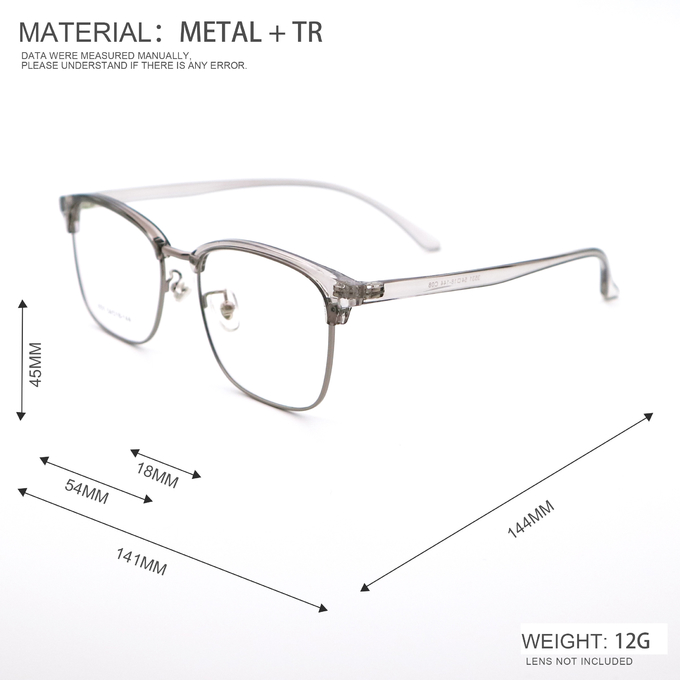 Business Neutral TR Metal Optical Glasses Frame Eyebrow Bracket 3531