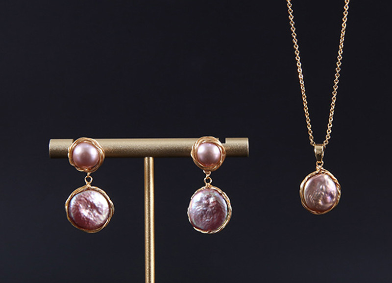 Natural Baroque Pearl necklace Natural Freshwater Baroque Pearl Pendant Necklace for Women Pearl Necklace Jewelry set